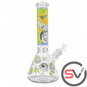 EYES WIDE OPEN RICK AND MORTY GLASS BEAKER 14inch (GLOW IN DARK)